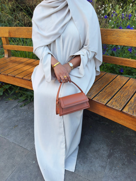 PREORDER Classic Ruched Sleeve Open Abaya